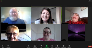 Members join the wellbeing team for an online session.