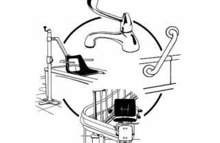 picture of a handrail, tap hoist and stairlift.