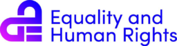 Equality and Human Rights logo in blue and purple